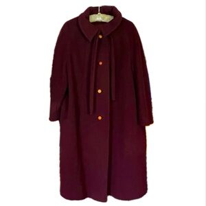 Vintage Sycamore Wool Coat Burgundy M/L